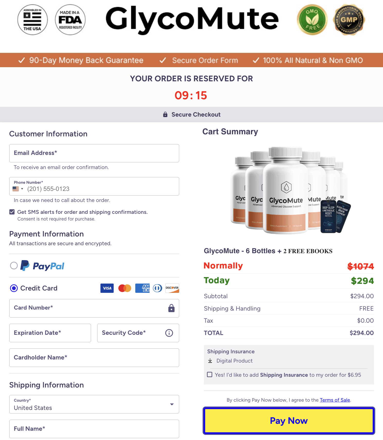 GlycoMute -order-page